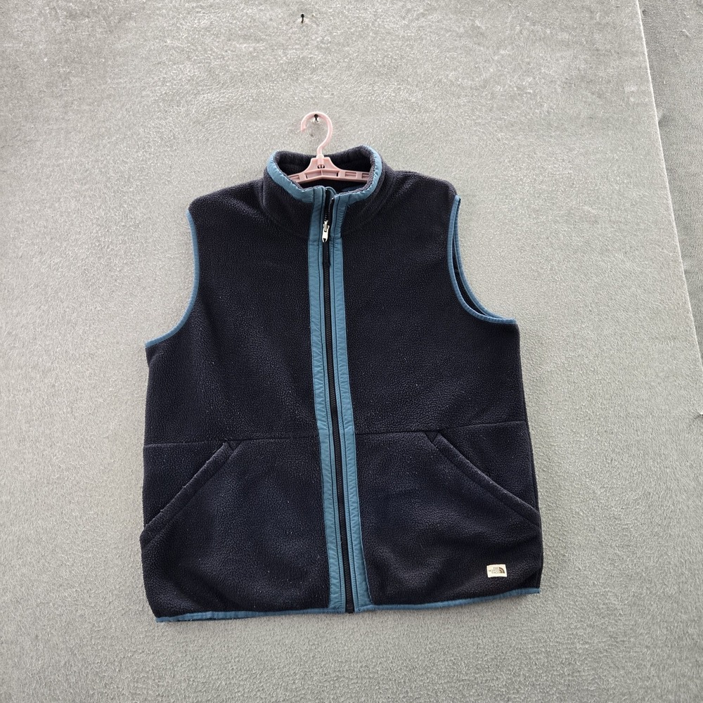 The North Face Men Vest XL Navy Carbondale Fleece‎ Outdoor Logo Sleeveless